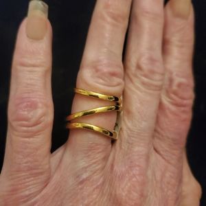 Triple layer gold ring, gold stacking ring, gold ring, layer rings size 8
